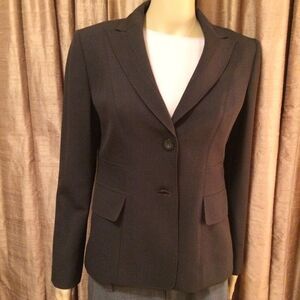Anne Klein Women's 2 Button Petite Blazer w/Top Stitching Brown-Size 8P